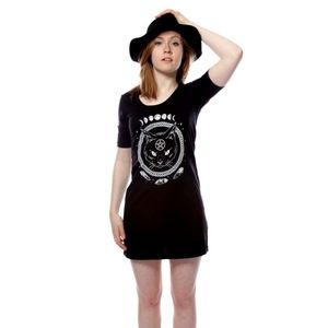Cat Coven Magickal Protection T-Shirt Dress